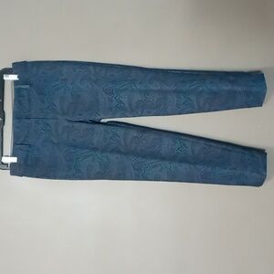 Talbots Hampshire Blue Paisley Cropped Pants 4P